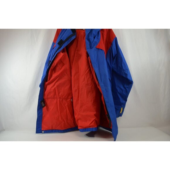 Taiga GoreTex Jacket Mens Large Blue Red Yellow Hooded Outdoor Rainwear Vtg 90s - Picture 7 of 9